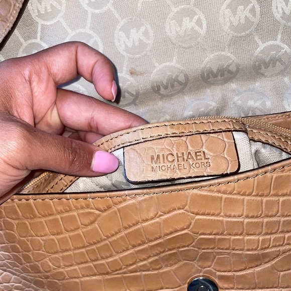 michael kors crocodile leather crocodile leather shoulder purse - Picture 8 of 14